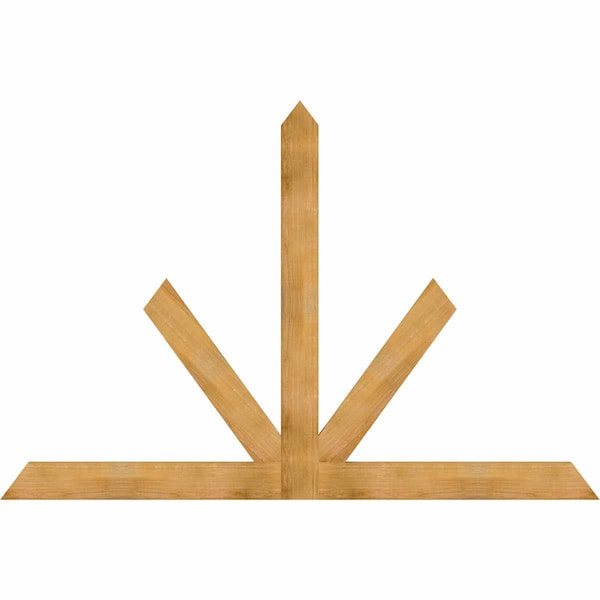 Ekena Millwork Saratoga Rough Sawn Timber Gable Bracket, Western Red Cedar, 96"W x 64"H x 2"D x 6"F, 16/12 Pitch GBW096X64X0206SAR00RWR - main